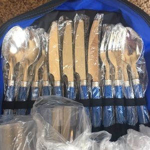 Picnic Backpack with bottle holder attached